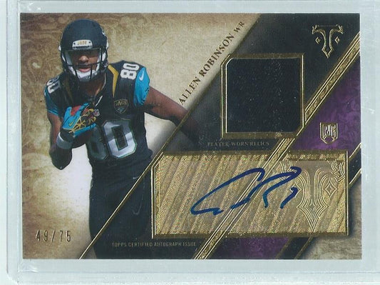 ALLEN ROBINSON 2014 TOPPS TRIPLE THREADS JERSEY AUTO PURPLE RC #D 49/75