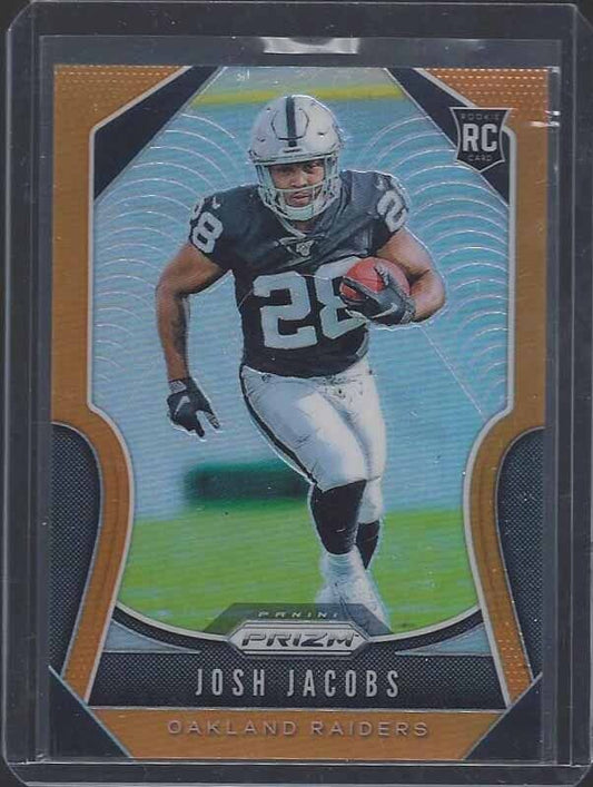 JOSH JACOBS 2019 PANINI PRIZM ORANGE ROOKIE PRIZMS RC #D 173/249