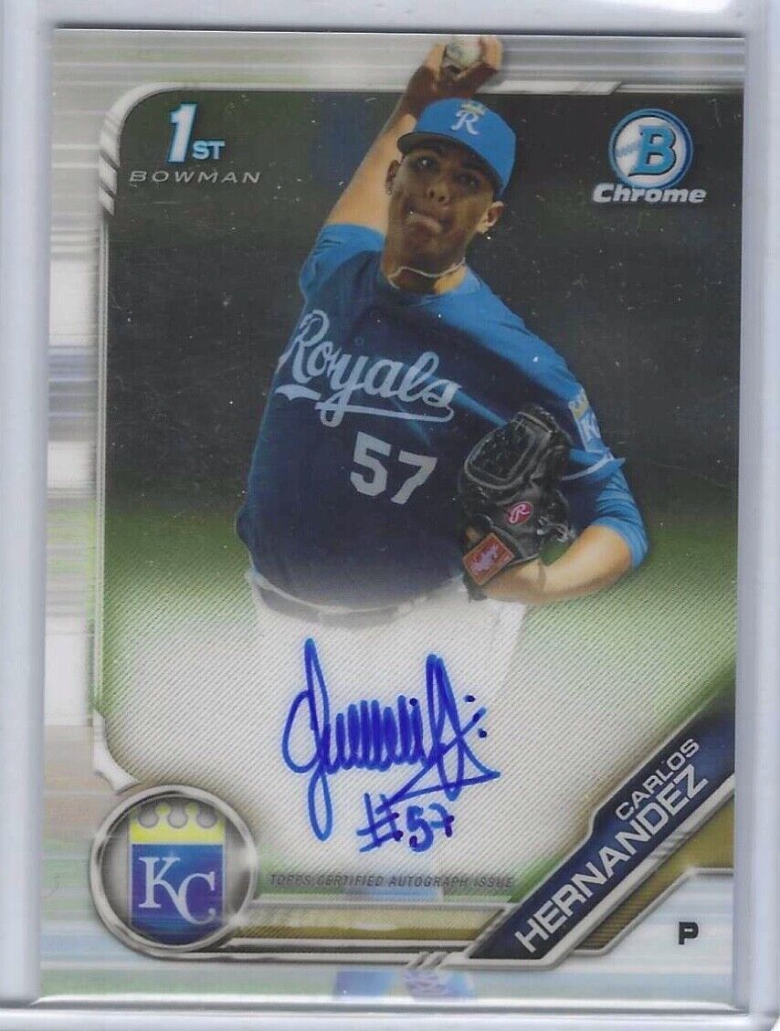 CARLOS HERNANDEZ 2019 BOWMAN CHROME 1ST PROSPECT ON CARD AUTO #CPA-CH