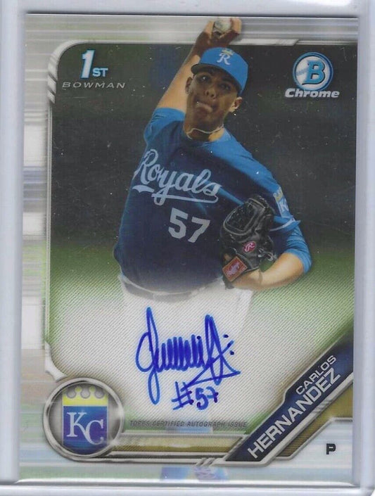 CARLOS HERNANDEZ 2019 BOWMAN CHROME 1ST PROSPECT ON CARD AUTO #CPA-CH