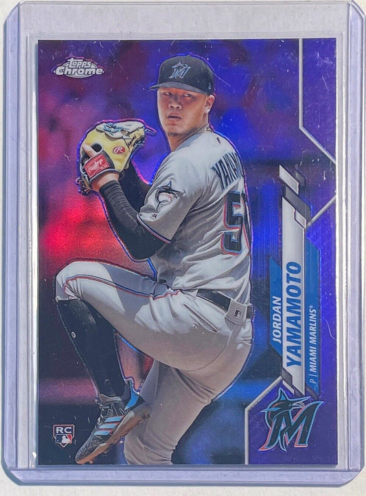 JORDAN YAMAMOTO 2020 TOPPS CHROME PURPLE CHROME REFRACTOR ROOKIE RC #D 006/299