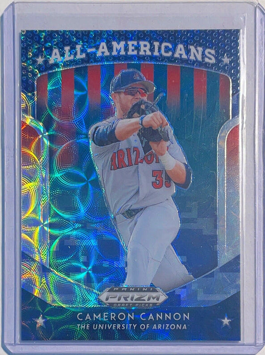 CAMERON CANNON 2019 PANINI PRIZM DRAFT ALL-AMERICANS CAMO BLUE SCOPE #D 19/25