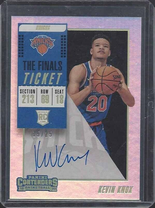 KEVIN KNOX 2018-19 CONTENDERS THE FINALS TICKET FOIL ON CARD AUTO RC #D 15/25