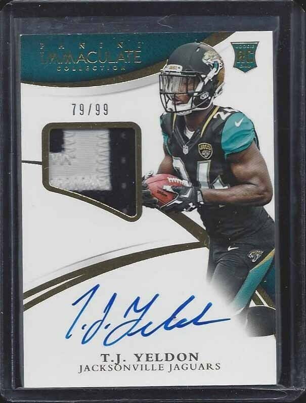 T.J. YELDON 2015 IMMACULATE RPA ROOKIE PATCH ON CARD AUTO RC #D /99