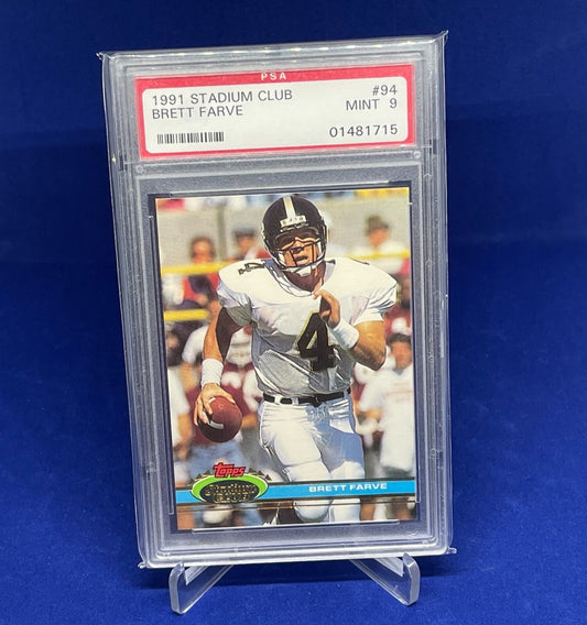 BRETT FAVRE 1991 STADIUM CLUB ROOKIE RC #94 PSA 9 MINT