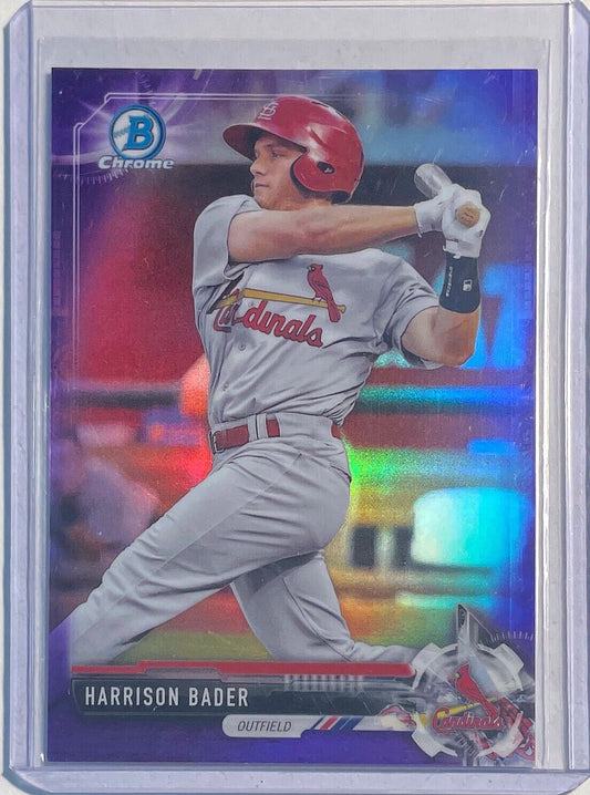 HARRISON BADER 2017 BOWMAN CHROME PROSPECT PURPLE REFRACTOR #D 132/250