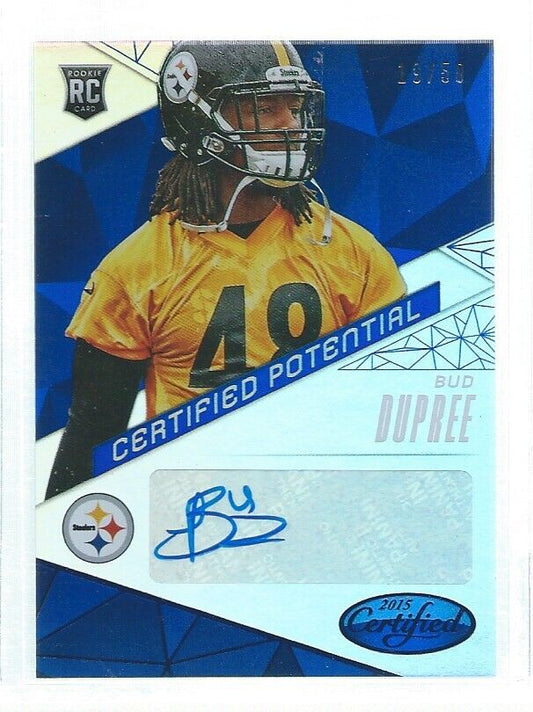 BUD BUPREE 2015 PANINI CERTIFIED POTENTIAL AUTO BLUE RC #D 19/50