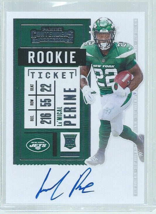 LA'MICAL PERINE 2020 PANINI CONTENDERS ROOKIE TICKET ON CARD AUTO RC #135