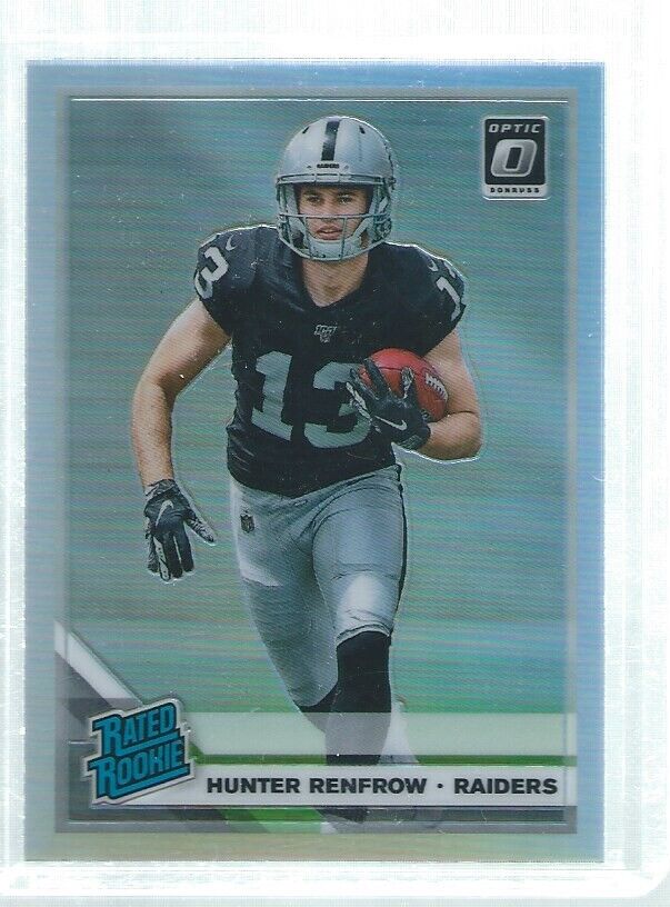 HUNTER RENFROW 2019 DONRUSS OPTIC RATED ROOKIE SILVER HOLO RC #190