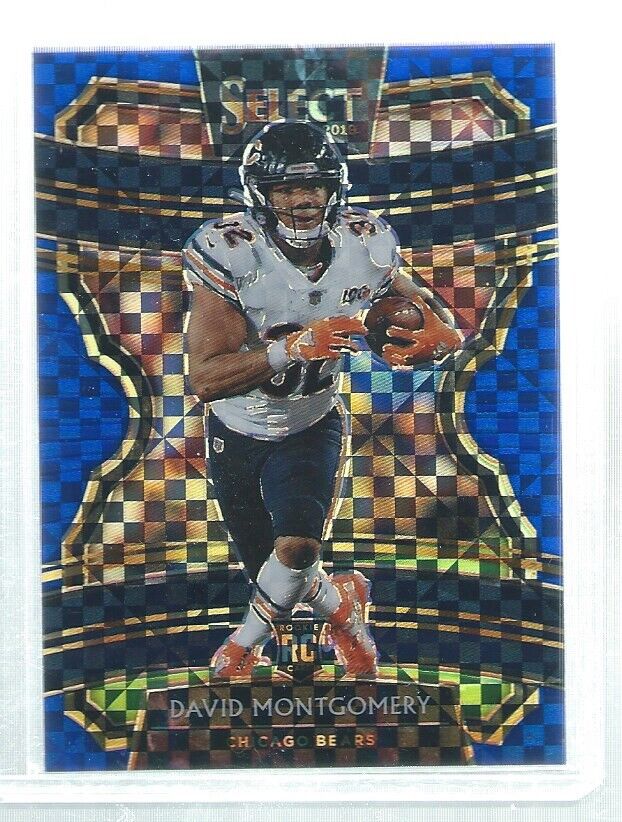 DAVID MONTGOMERY 2019 PANINI SELECT CONCOURSE BLUE PRIZM ROOKIE RC #D 118/175