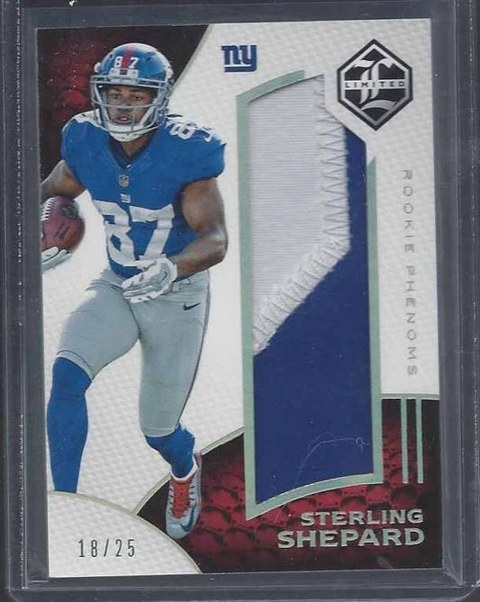 STERLING SHEPARD 2016 LIMITED ROOKIE PHENOMS SPOTLIGHT JUMBO PATCH RC #D 18/25