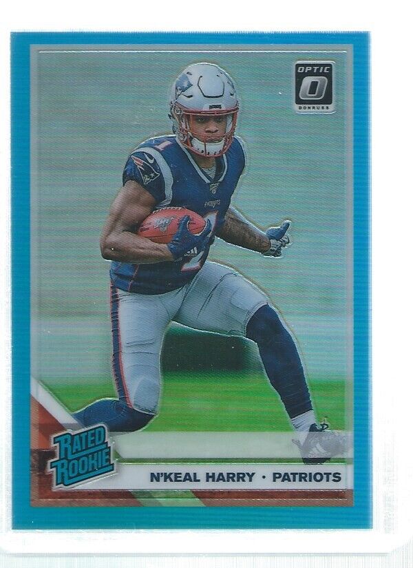 N'KEAL HARRY 2019 DONRUSS OPTIC HOLO RATED ROOKIE LIGHT BLUE RC #D 243/299