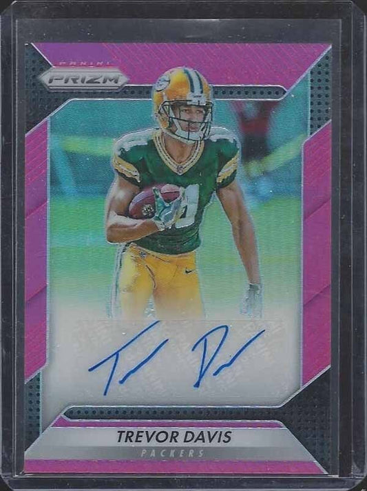 TREVOR DAVIS 2016 PANINI PRIZM PINK SP PRIZMS GREEN BAY PACKERS ROOKIE AUTO RC