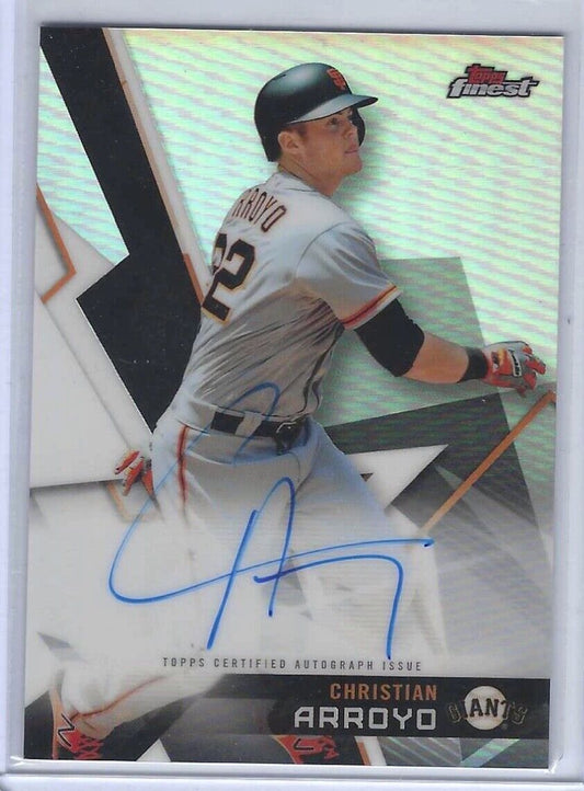 CHRISTIAN ARROYO 2018 TOPPS FINEST ON CARD REFRACTOR AUTO #FA-CA