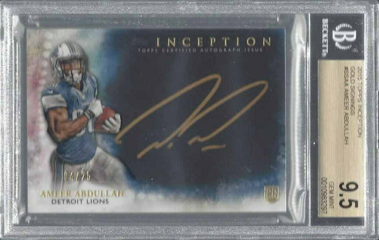 AMEER ABDULLAH 2015 TOPPS INCEPTION GOLD INK AUTO RC #D 4/25 BGS 9.5 10 AU POP 3