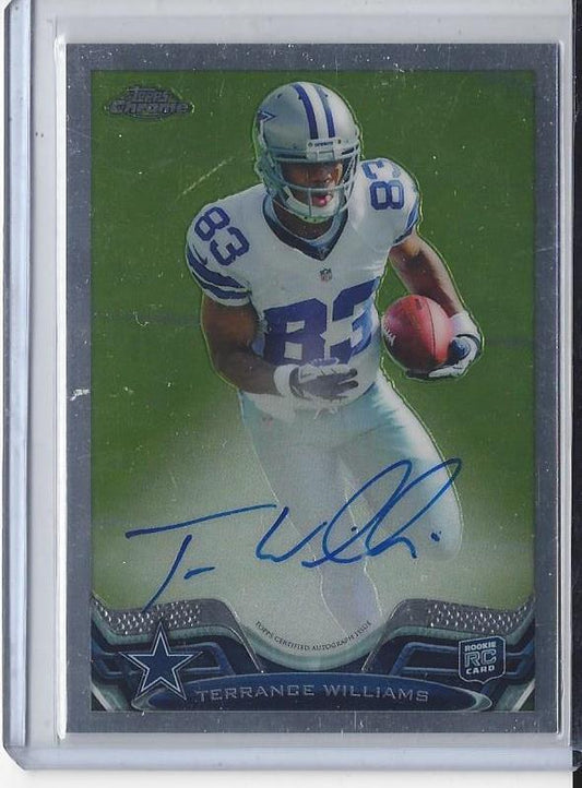 TERRANCE WILLIAMS 2013 TOPPS CHROME COWBOYS ON CARD ROOKIE AUTO RC #D /600