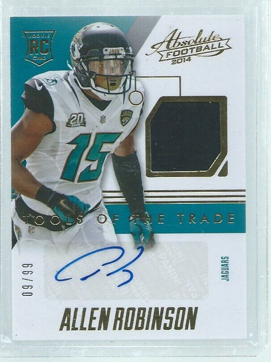 ALLEN ROBINSON 2014 PANINI ABSOLUTE TOOLS OF THE TRADE JERSEY AUTO RC #D 9/99