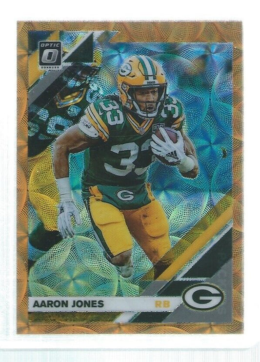 AARON JONES 2019 DONRUSS OPTIC HOLO ORANGE SCOPE #D 22/79