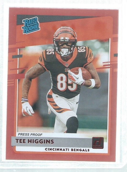 TEE HIGGINS 2020 DONRUSS RATED ROOKIE PRESS PROOF RED RC #310