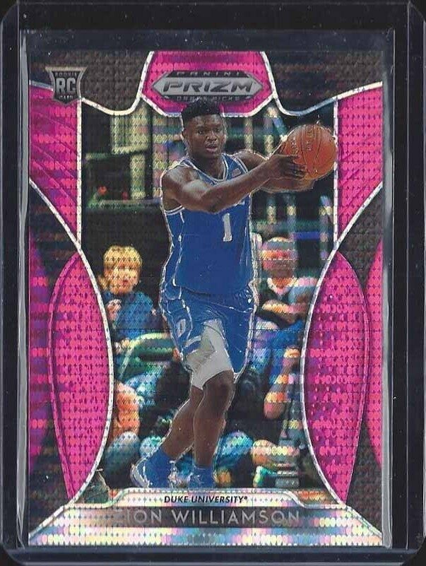 ZION WILLIAMSON 2019 PANINI PRIZM PINK PULSAR PRIZMS ROOKIE RC #64