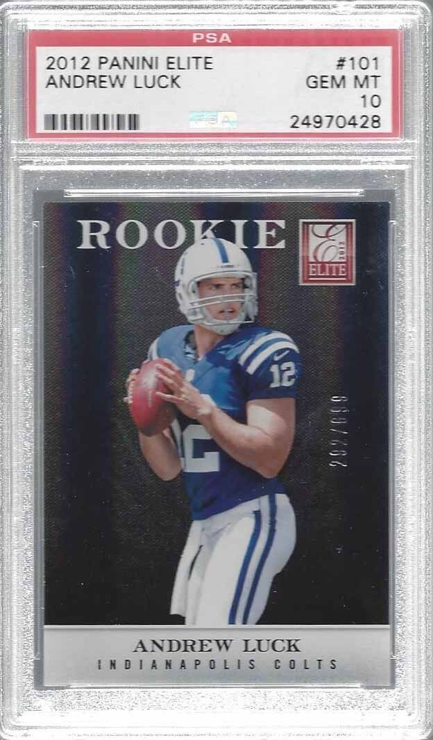 ANDREW LUCK 2012 PANINI ELITE COLTS TRUE ROOKIE RC #D 292/699 PSA 10 GEM MINT