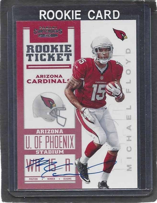 MICHAEL FLOYD 2012 CONTENDERS ROOKIE TICKET VARIATION ON CARD AUTO RC SP #208