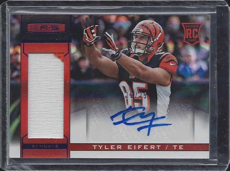 TYLER EIFERT 2013 ROOKIES & STARS LONGEVITY RPA ROOKIE PATCH AUTO RC #D /25