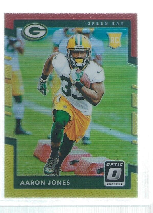 AARON JONES 2017 DONRUSS OPTIC HOLO RED YELLOW ROOKIE RC #135