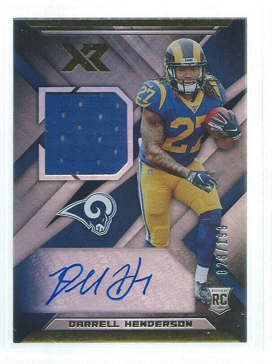 DARRELL HENDERSON 2019 PANINI XR JERSEY AUTO RC #D 28/199