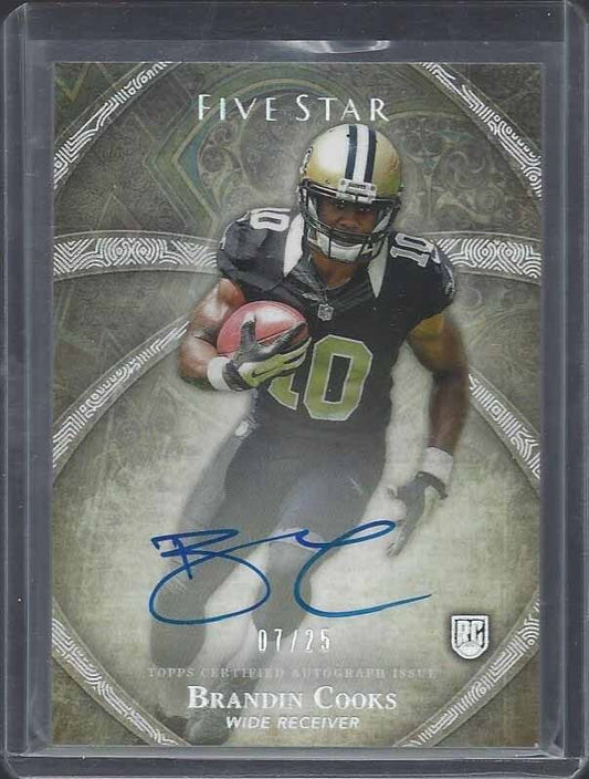 BRANDIN COOKS 2014 TOPPS 5 FIVE STAR RAINBOW ON CARD ROOKIE AUTO RC #D 7/25