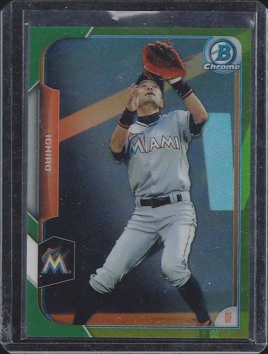 ICHIRO SUZUKI 2015 BOWMAN CHROME GREEN REFRACTOR #D 38/99