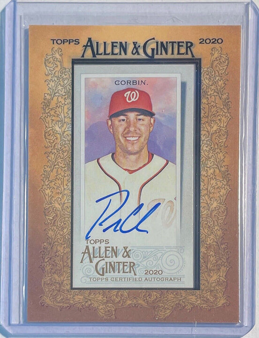 PATRICK CORBIN 2020 TOPPS ALLEN & GINTER MINI FRAMED ON CARD AUTO #MA-PC
