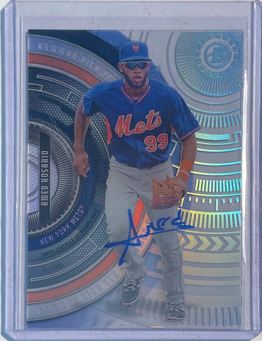 AMED ROSARIO 2017 BOWMAN HIGH TEK PROSPECT ON CARD AUTO #BHT-AR