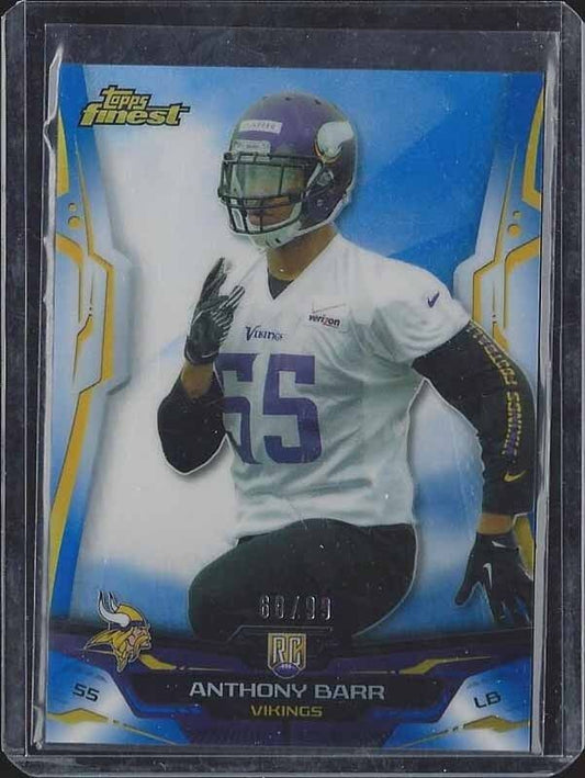 ANTHONY BARR 2014 TOPPS FINEST VIKINGS BLUE REFRACTOR ROOKIE RC #D 60/99