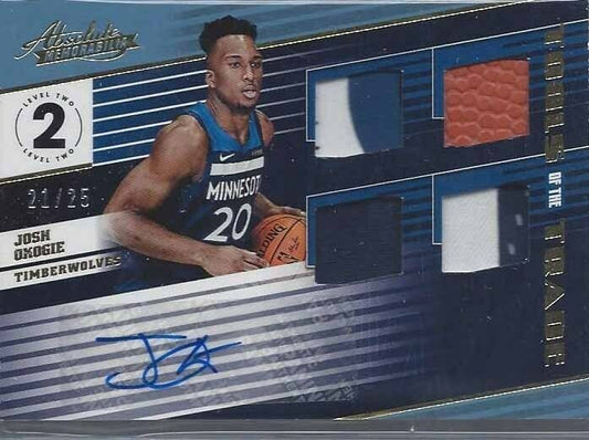 JOSH OKOGIE 2018-19 ABSOLUTE TOOLS OF THE TRADE GOLD QUAD PATCH AUTO RC #D 21/25