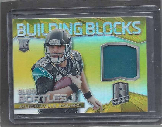 BLAKE BORTLES 2014 SPECTRA BUILDING BLOCKS GOLD PRIZM ROOKIE JERSEY RC #D 24/25
