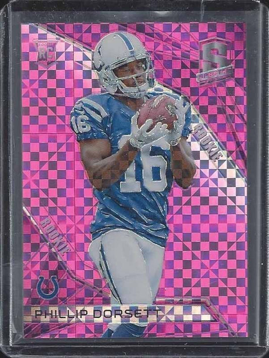 PHILLIP DORSETT 2015 SPECTRA PINK XFRACTOR PRIZM COLTS REFRACTOR RC #D 7/10