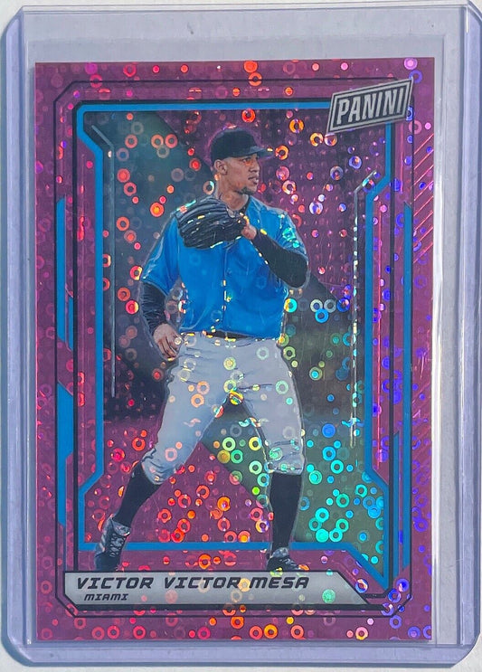 VICTOR VICTOR MESA 2019 PANINI THE NATIONAL VIP PINK DISCO PRIZM RC #D 24/50