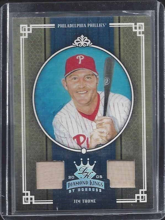 JIM THOME 2005 DIAMOND KINGS PHILLIES DUAL GAME USED BAT #D 74/100
