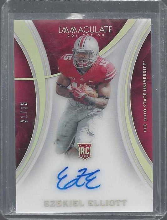 1/1 EZEKIEL ELLIOTT 2016 IMMACULATE HOLOFOIL ON CARD AUTO RC #D 21/25 JERSEY #21