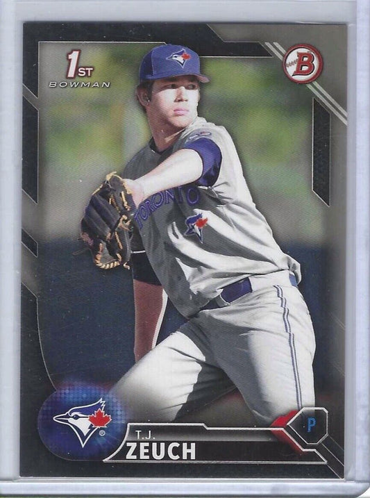 TJ ZEUCH 2016 BOWMAN BLACK 1ST PROSPECT #d 490/499
