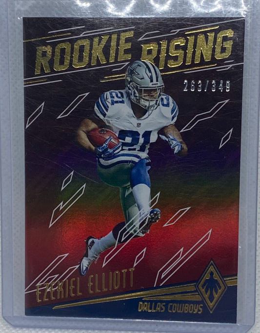 EZEKIEL ELLIOTT 2016 PANINI PHOENIX ROOKIE RISING RED RC #D 263/349