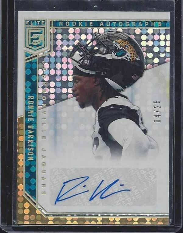 RONNIE HARRISON 2018 ELITE GOLD PULSAR JAGUARS ROOKIE AUTO RC #D 4/25