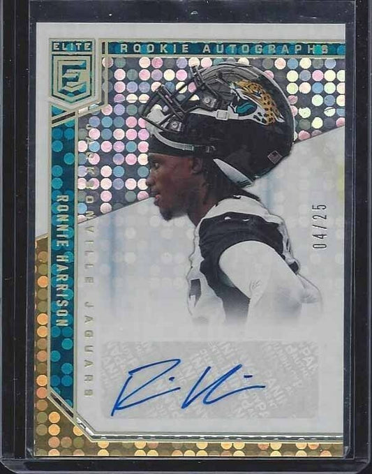 RONNIE HARRISON 2018 ELITE GOLD PULSAR JAGUARS ROOKIE AUTO RC #D 4/25