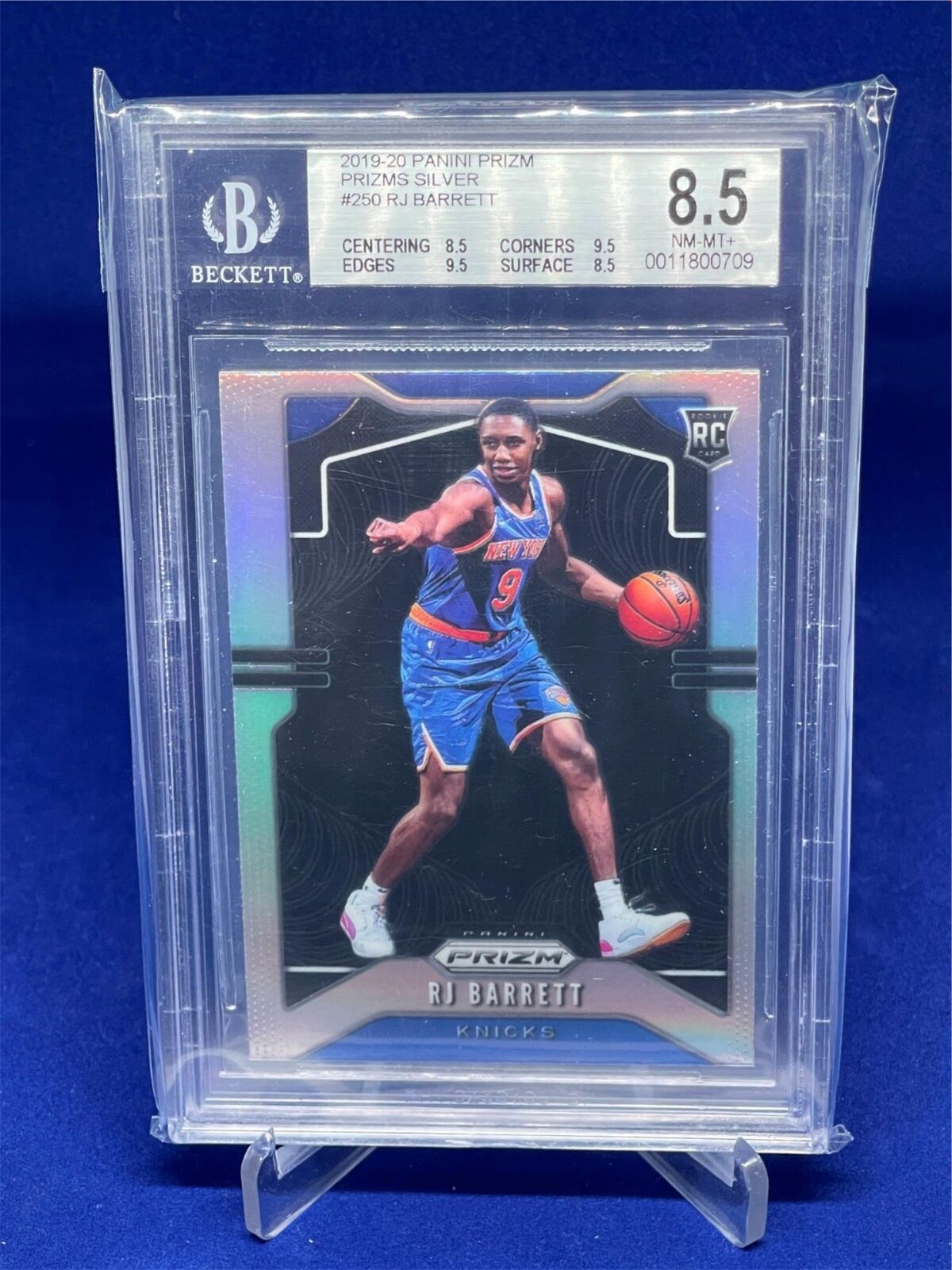 RJ BARRETT 2019-20 PANINI PRIZM SILVER PRIZMS ROOKIE RC #250 BGS 8.5