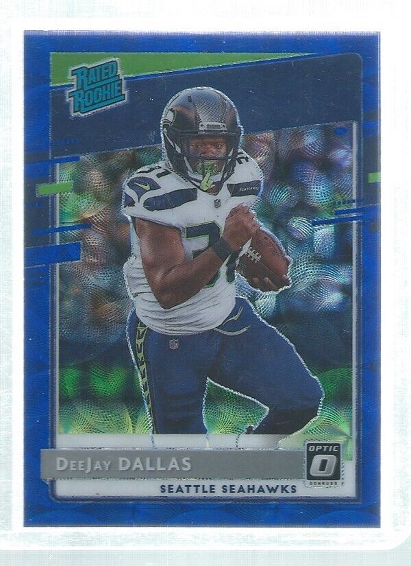 DEEJAY DALLAS 2020 DONRUSS OPTIC HOLO RATED ROOKIE BLUE SCOPE HOLO RC #195