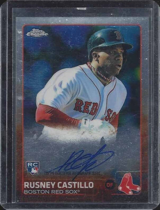 RUSNEY CASTILLO 2015 TOPPS CHROME ROOKIE ON CARD AUTO RC