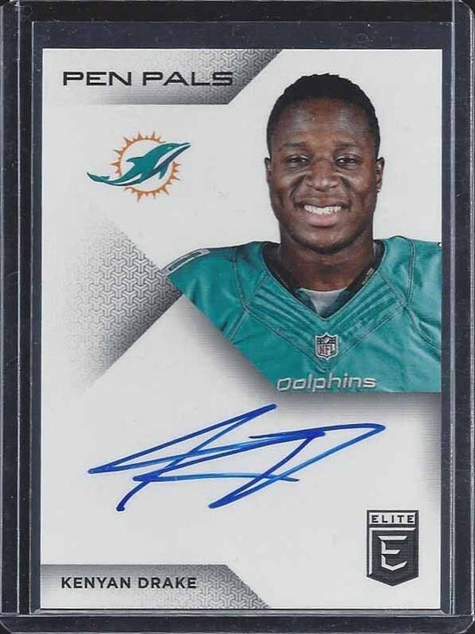KENYAN DRAKE 2016 ELITE PEN PALS DOLPHINS ON CARD ROOKIE AUTO RC