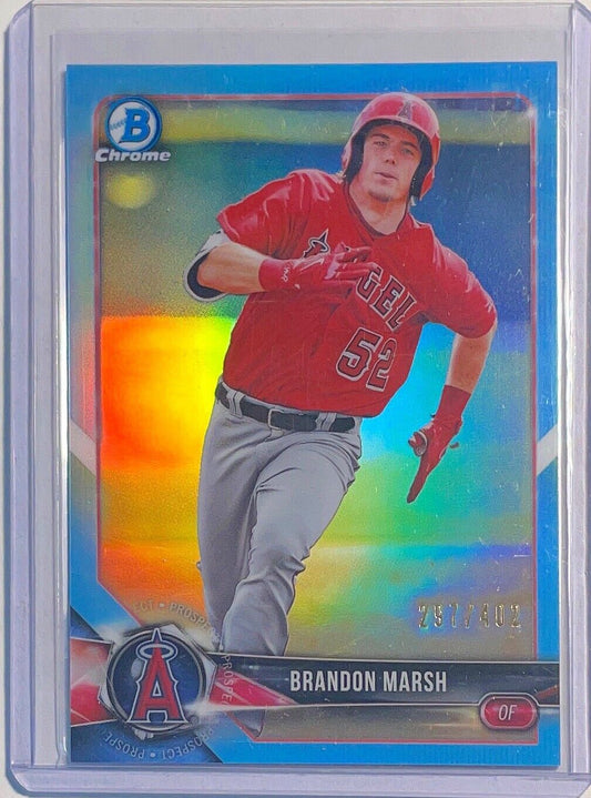 BRANDON MARSH 2018 BOWMAN CHROME PROSPECT SKY BLUE REFRACTOR #D 297/402
