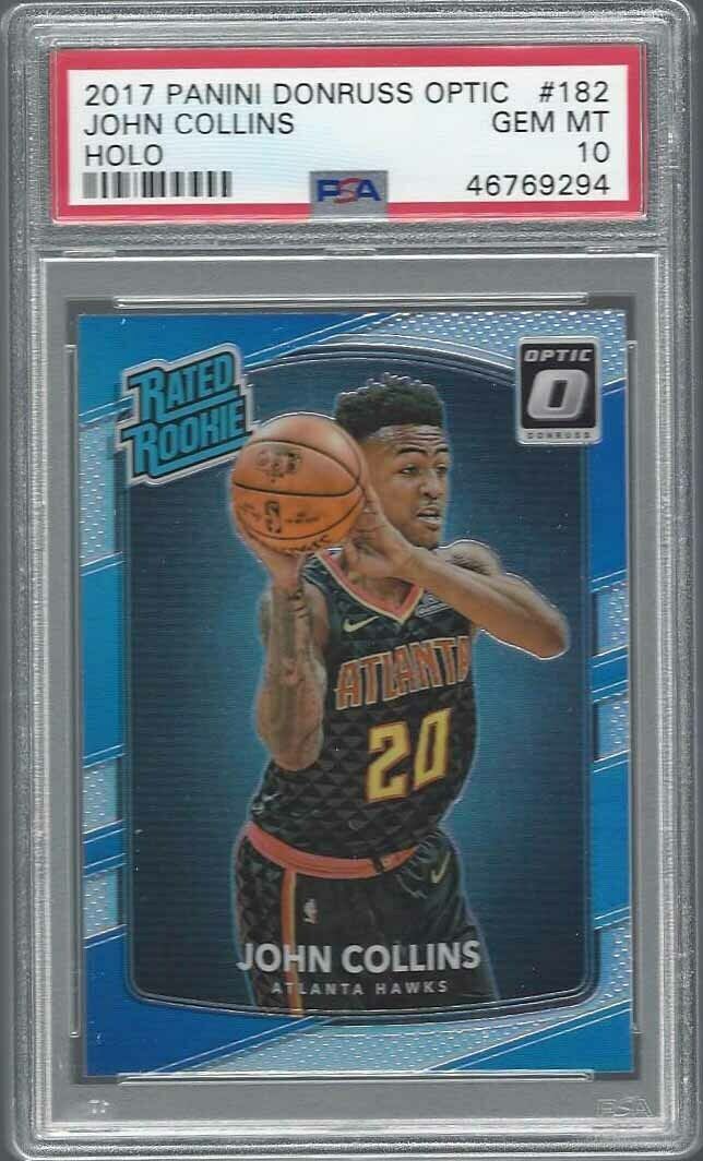 JOHN COLLINS 2017-18 DONRUSS OPTIC SILVER HOLO PRIZM RC #182 PSA 10 GEM MINT